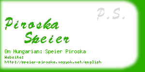 piroska speier business card